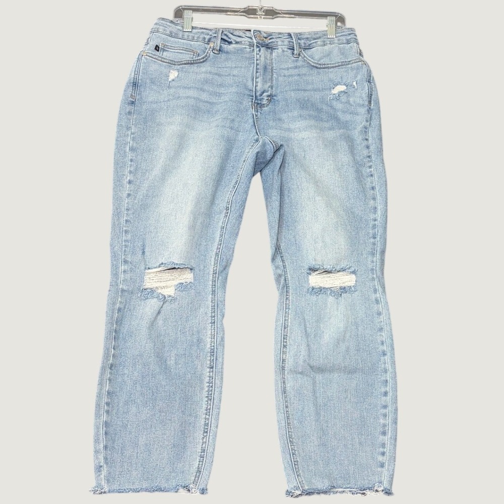 Judy Blue Skinny Jeans 14W Light Wash Distressed Raw Hem JB88797LT High Rise